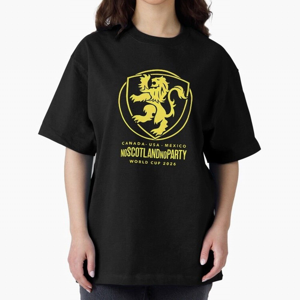 Scotland World Cup 2026 No Scotland No Party T-Shirt_83987455 Oversized T-Shirt Support Iconic Players in FIFA World Cup 2026 Celebrating Messi and Cristiano Ronaldo, Argentina and Brazil Energy, Football History, Final Match Energy, Crowd Noise