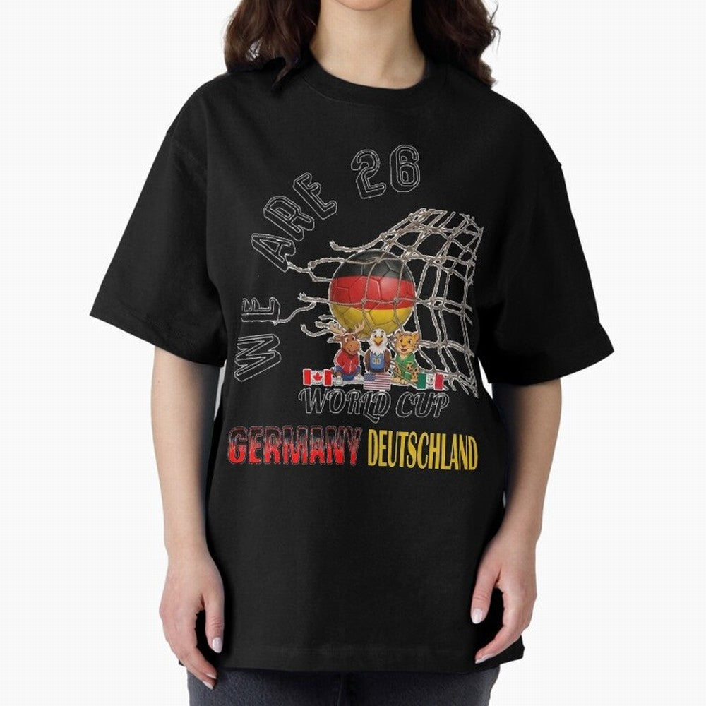 World cup 26 - Germany Oversized T-Shirt Bring Global Football Passion for FIFA World Cup 2026, Made for Neymar, Haaland and Cristiano Ronaldo, France and Portugal, Worldwide Fan Energy, Dramatic Goals, Stadium Lights and Championship Celebrations;