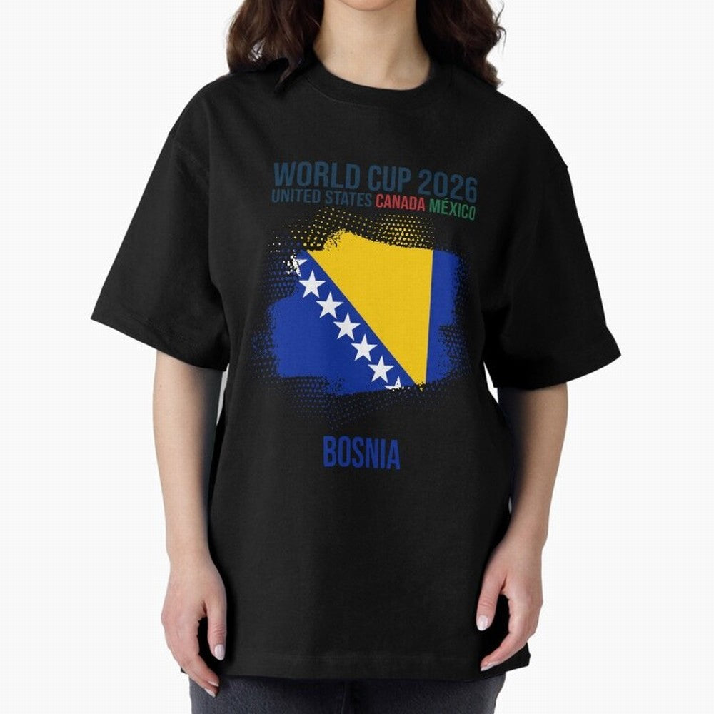 BOSNIA WORLD CUP 2026 Oversized T-Shirt Represent Fans Who Live for FIFA World Cup 2026 Group Stage for Fans of Messi and Cristiano Ronaldo and Portugal, Bringing Champion Mindset, Group Stage Buzz, Knockout Tension and Passionate Fan Culture;