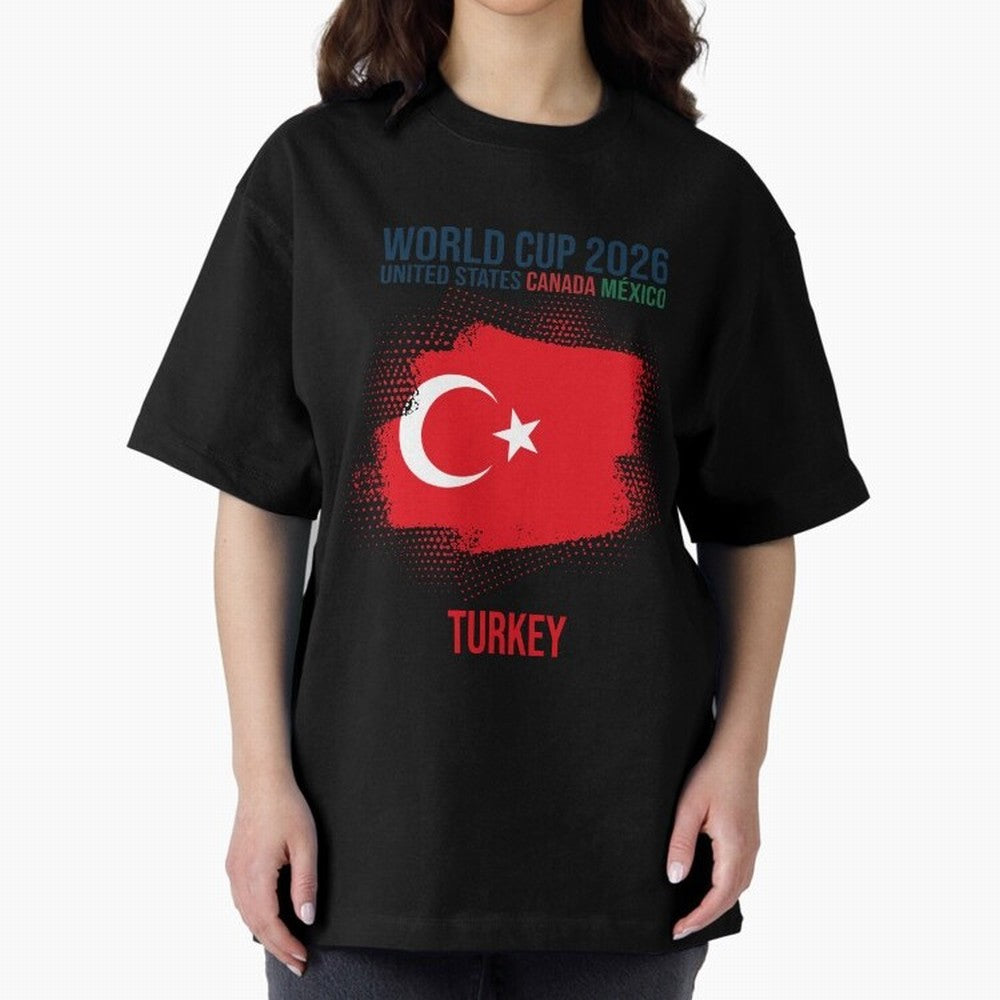 TURKEY WORLD CUP 2026 Oversized T-Shirt Experience the Global Stage of FIFA World Cup 2026 USA Canada Mexico for Fans of Messi, Neymar and Mbappe and France and Portugal, Bringing Stadium Chants, National Pride, Trophy Dreams and Unforgettable