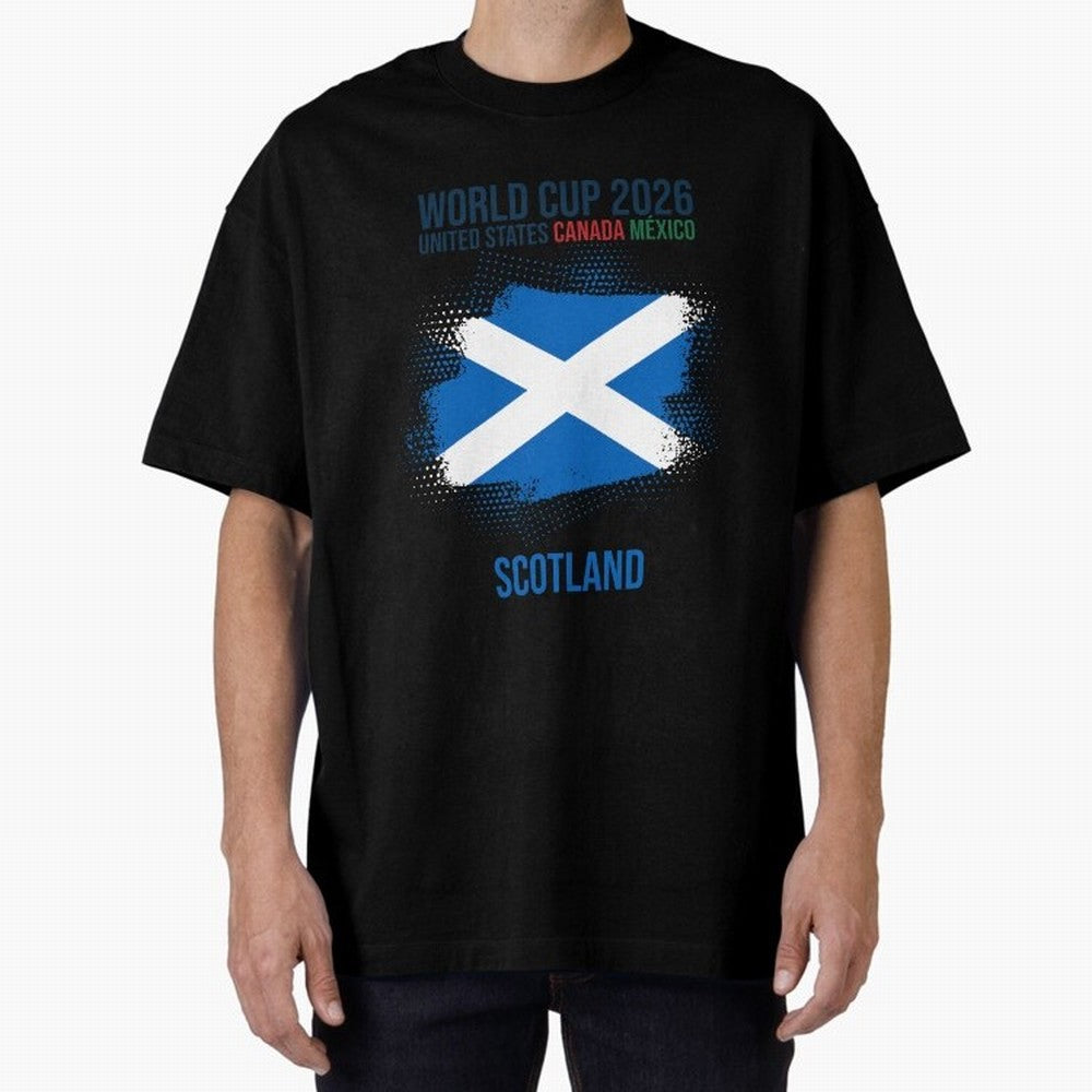 SCOTLAND WORLD CUP 2026 Oversized T-Shirt Show Match Day Excitement for FIFA World Cup 2026 USA Canada Mexico Featuring Messi, CR7 and Mbappe, Portugal Energy, Soccer Culture, Superstar Moments, National Team Dreams and Competitive Fire; Great for