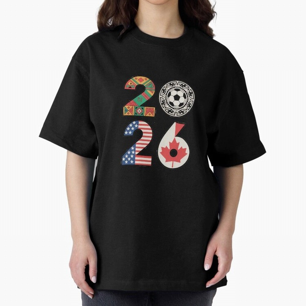 2026 Football Countries Design ¨C USA, Canada & Mexico Inspired Art Oversized T-Shirt Make Memories around the FIFA World Cup 2026 Group Stage Journey through Messi, Neymar and Mbappe Highlights, Brazil Pride, Fan Favorite Moments, National Team