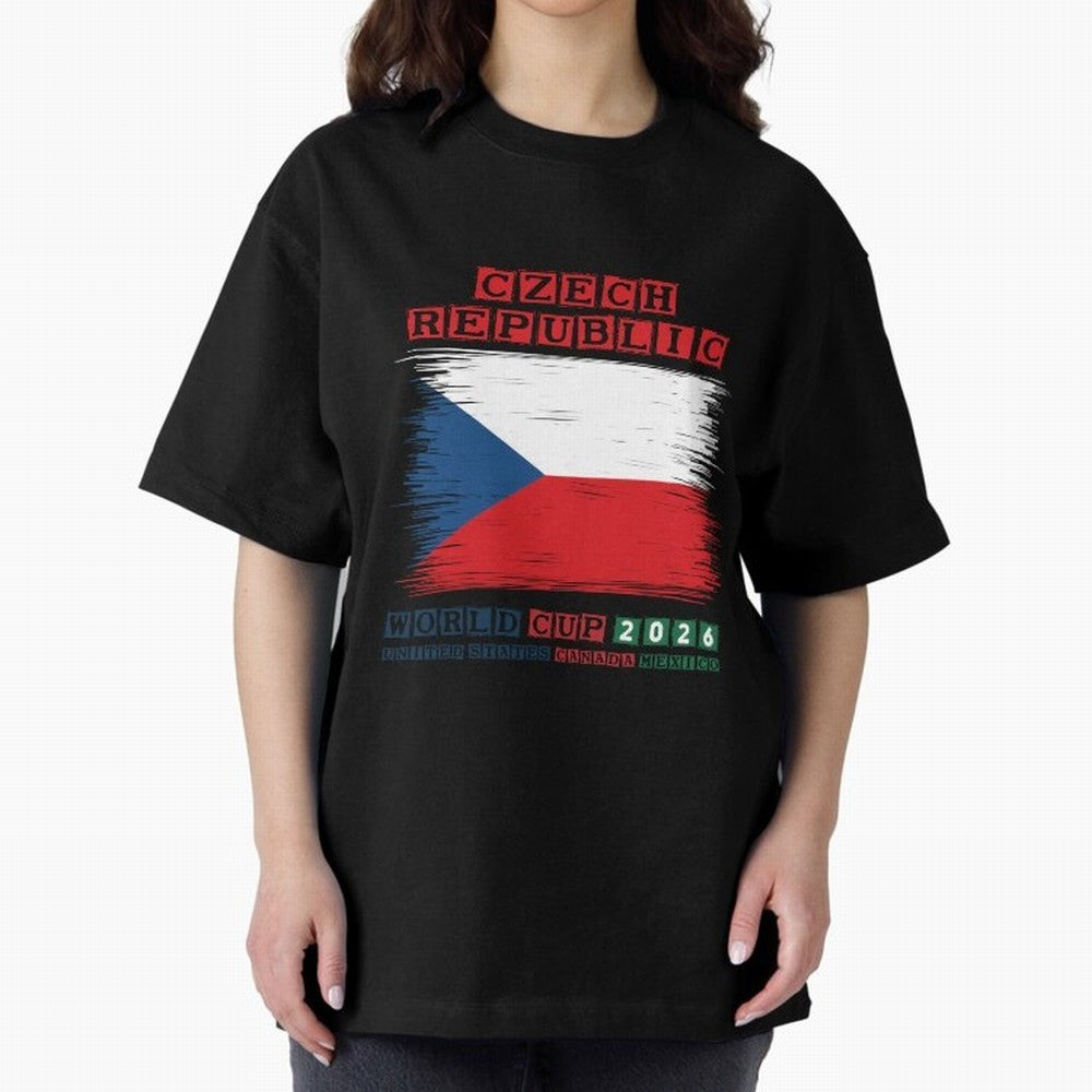 Czech Republic WORLD CUP 2026 Oversized T-Shirt Celebrate Soccer Greatness during Global Football Passion for FIFA World Cup 2026, Filled with Messi, England and Germany, Stadium Chants, National Pride, Trophy Dreams and Unforgettable Football