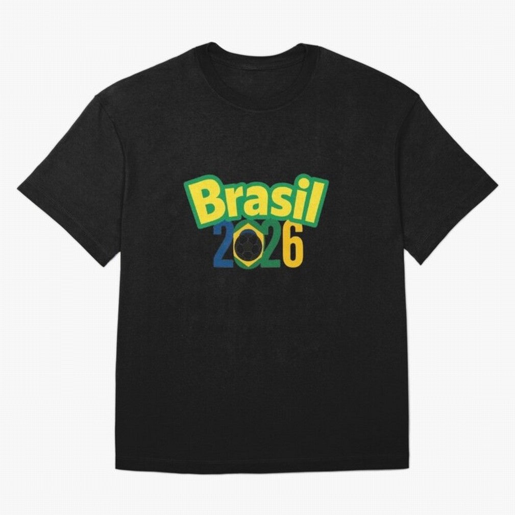 Brasil 2026 Football Mission - Road to Next World Cup T-Shirt Oversized T-Shirt Celebrate the Magic of the FIFA World Cup 2026 Group Stage Journey through Messi, CR7 and Mbappe Highlights, Brazil, Portugal and Argentina Pride, Football History,