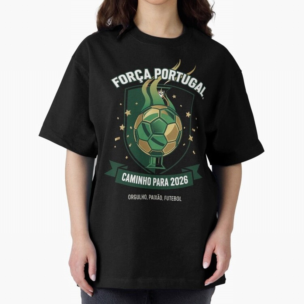 Portugal World Cup 2026 Fan Art Oversized T-Shirt Join the Countdown to FIFA World Cup 2026 USA Canada Mexico with Cristiano Ronaldo, Haaland and CR7, Brazil Energy, Game Day Rituals, Football Legends, Country Pride and the Road to the Final; Ideal