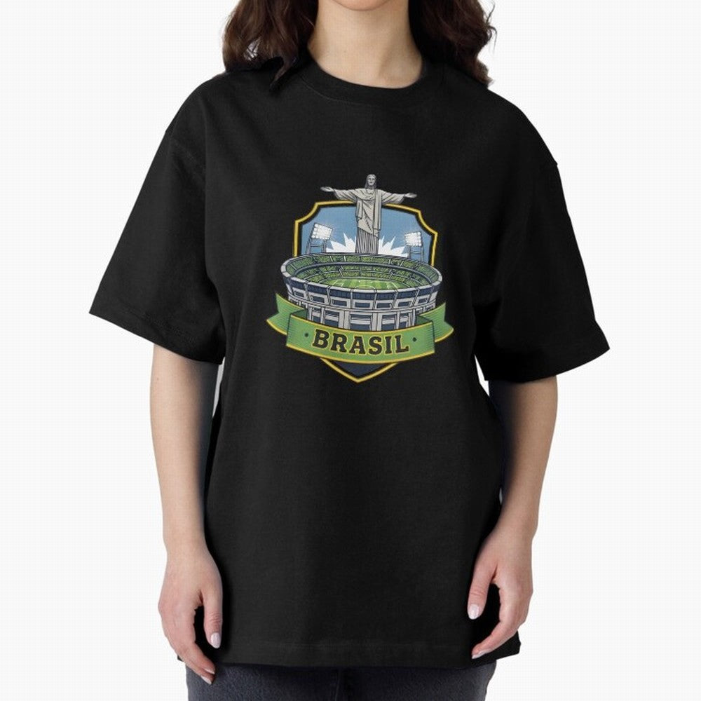 Brazil - World Cup 2026 Oversized T-Shirt Feel the Trophy Chase of FIFA World Cup 2026 Spirit, Featuring England, France and Netherlands, Cristiano Ronaldo, Haaland and CR7, Sports Nostalgia, International Competition, Famous Players and