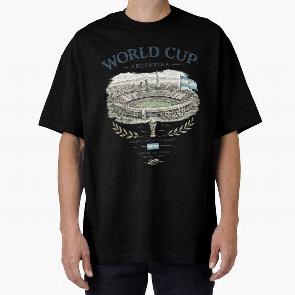 Argentina World Cup Vintage Streetwear Oversized T-Shirt Honor FIFA World Cup 2026 USA Canada Mexico Driven by Neymar, Portugal Energy, Goal Celebration Energy, Supporter Heritage, Football Icons and Worldwide Tournament Joy; Ideal for Football