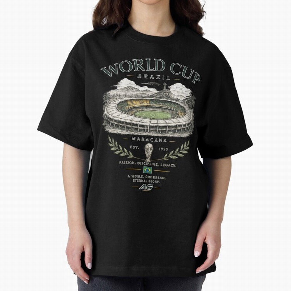 Brazil World Cup Maracana Streetwear Oversized T-Shirt Keep Football History Alive during Global Football Passion for FIFA World Cup 2026, Built around Cristiano Ronaldo, France, Football Passion, Legendary Performances, Festival Vibes and
