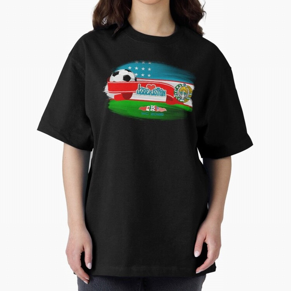 UzbekistanWC 2026 Oversized T-Shirt Join Supporters Worldwide for FIFA World Cup 2026 Group Stage with Haaland, Brazil Energy, Goal Celebration Energy, Supporter Heritage, Football Icons and Worldwide Tournament Joy; Ideal for Football Dads,