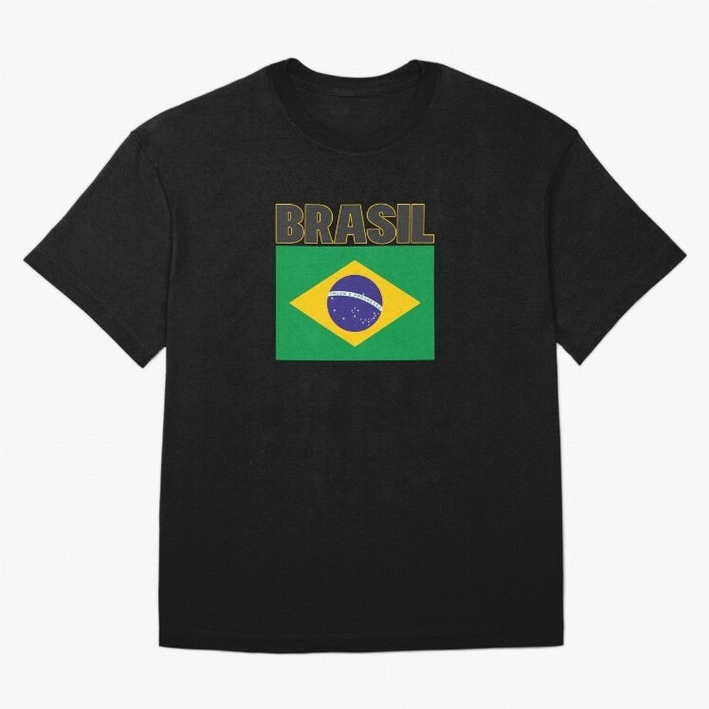 Brasil Flag Oversized T-Shirt Capture Stadium Memories from FIFA World Cup 2026 USA Canada Mexico for Fans of Messi and Cristiano Ronaldo and England, Bringing Supporter Pride, Iconic Celebrations, Legendary Names and Global Match Day Energy; Ideal