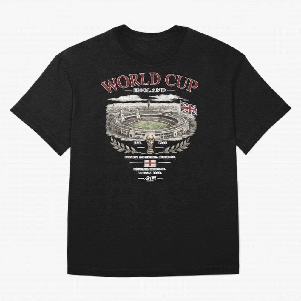 England World Cup Wembley Streetwear Oversized T-Shirt Support FIFA World Cup 2026 Group Stage Filled with CR7, France and Portugal Energy, Football Festival Excitement, Trophy Ambitions, Country Rivalries and Star Player Buzz; Created for Match