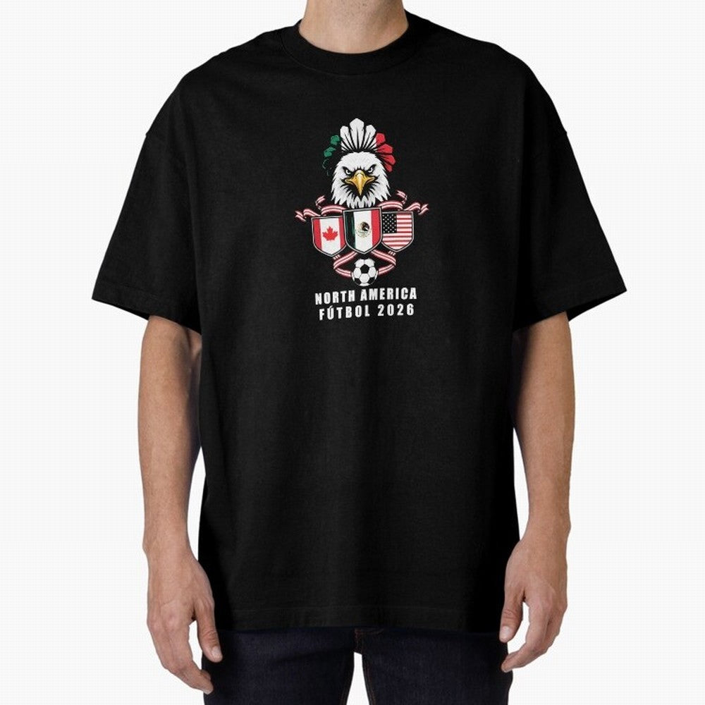 North America Football Spirit 2026 T-Shirt_82768088 Oversized T-Shirt Showcase FIFA World Cup 2026 Group Stage Built around CR7 and Messi, Spain Energy, Goal Celebration Energy, Supporter Heritage, Football Icons and Worldwide Tournament Joy;