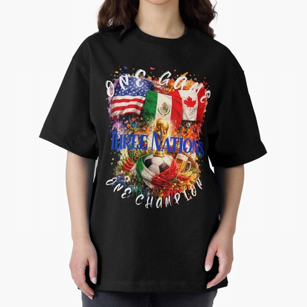 2026 World Cup Oversized T-Shirt Celebrate Classic Football Spirit in Global Football Passion for FIFA World Cup 2026, Inspired by Messi, CR7 and Mbappe, Brazil, Portugal and Argentina, Stadium Chants, National Pride, Trophy Dreams and