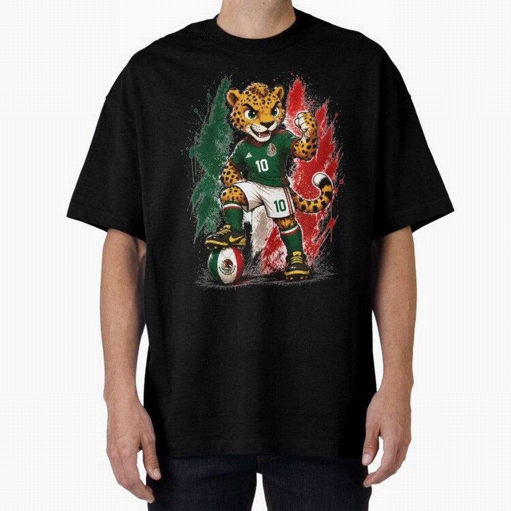 Mexico Fifa Mundial Oversized T-Shirt Join Supporters Worldwide for FIFA World Cup 2026 Spirit, Celebrating Argentina, Cristiano Ronaldo, Haaland and CR7, Vintage Soccer Flavor, Modern Football Stars, National Flags and Final Night Emotion; Ideal