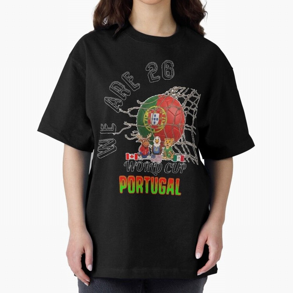 World cup 26 - Portugal Oversized T-Shirt Honor the Football Icons of FIFA World Cup 2026 USA Canada Mexico Driven by Mbappe and Neymar, Netherlands Energy, Soccer Culture, Superstar Moments, National Team Dreams and Competitive Fire; Ideal for