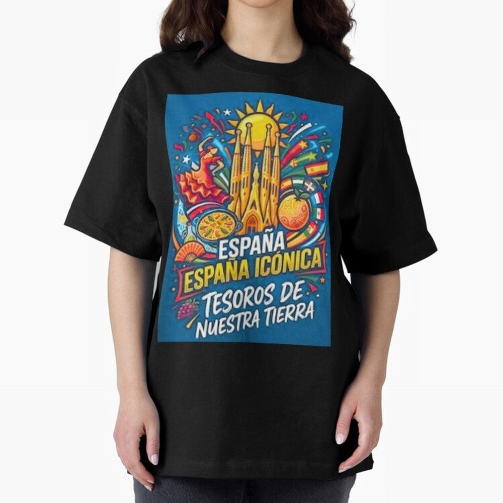 Spain Oversized T-Shirt Feel the Trophy Chase of Global Football Passion for FIFA World Cup 2026 USA Canada Mexico, with Neymar, Haaland and Cristiano Ronaldo, England and Germany, Champion Mindset, Group Stage Buzz, Knockout Tension and Passionate