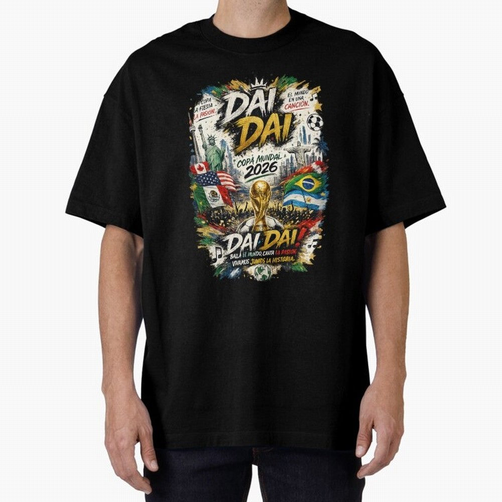 DAI DAI DESIGN FIFA 2026 Oversized T-Shirt Bring Stadium Energy to the FIFA World Cup 2026 Group Stage Journey through Cristiano Ronaldo, Haaland and CR7 Highlights, Portugal, Spain and Germany Pride, Supporter Pride, Iconic Celebrations, Legendary
