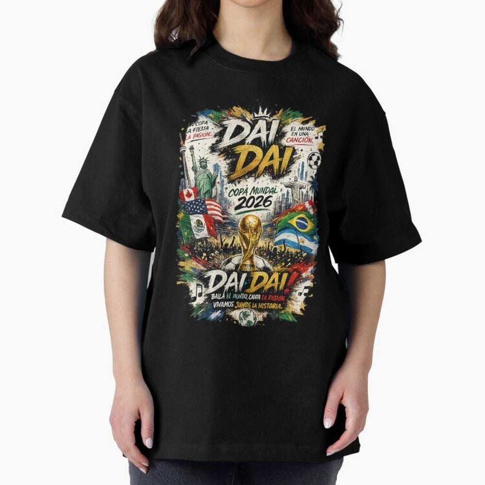 DAI DAI DESIGN FIFA 2026 Oversized T-Shirt Bring Stadium Energy to the FIFA World Cup 2026 Group Stage Journey through Cristiano Ronaldo, Haaland and CR7 Highlights, Portugal, Spain and Germany Pride, Supporter Pride, Iconic Celebrations, Legendary