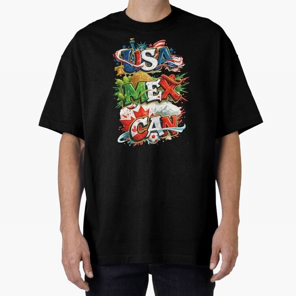 World Cup 2026 USA Canada Mexico Oversized T-Shirt Bring Trophy Dreams to the FIFA World Cup 2026 USA Canada Mexico Journey through Mbappe Highlights, England Pride, Soccer Culture, Superstar Moments, National Team Dreams and Competitive Fire;