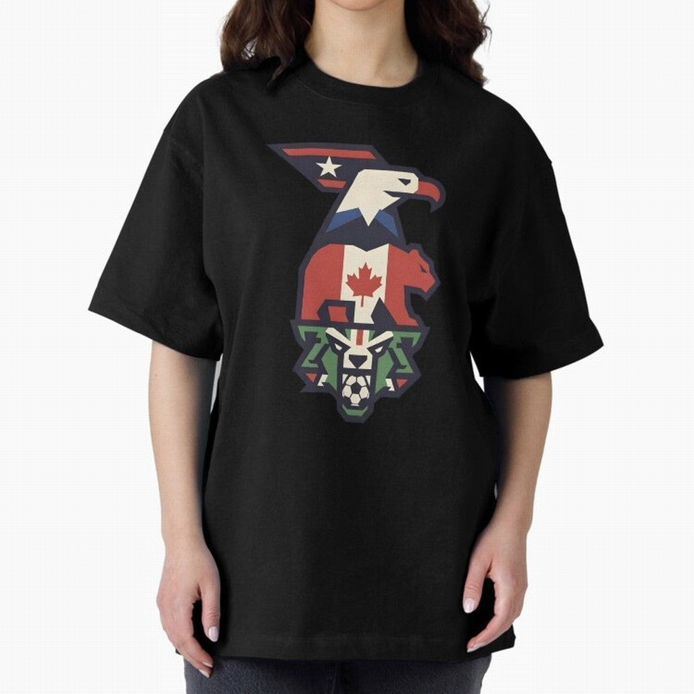 USA Canada Mexico World Cup 2026 Host Nations Oversized T-Shirt Bring Global Tournament Vibes to FIFA World Cup 2026 Featuring Cristiano Ronaldo, Argentina, France and Brazil Energy, Worldwide Fan Energy, Dramatic Goals, Stadium Lights and
