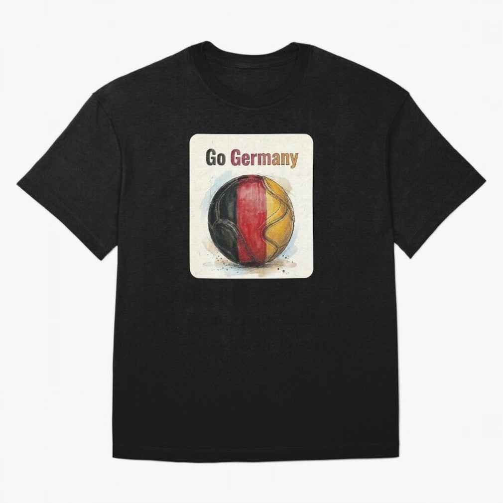 Go Germany Soccer Ball Flag | German Football Fan Graphic Tee Oversized T-Shirt Bring Global Football Passion for FIFA World Cup 2026, Made for Haaland, Argentina and Brazil, Stadium Chants, National Pride, Trophy Dreams and Unforgettable Football