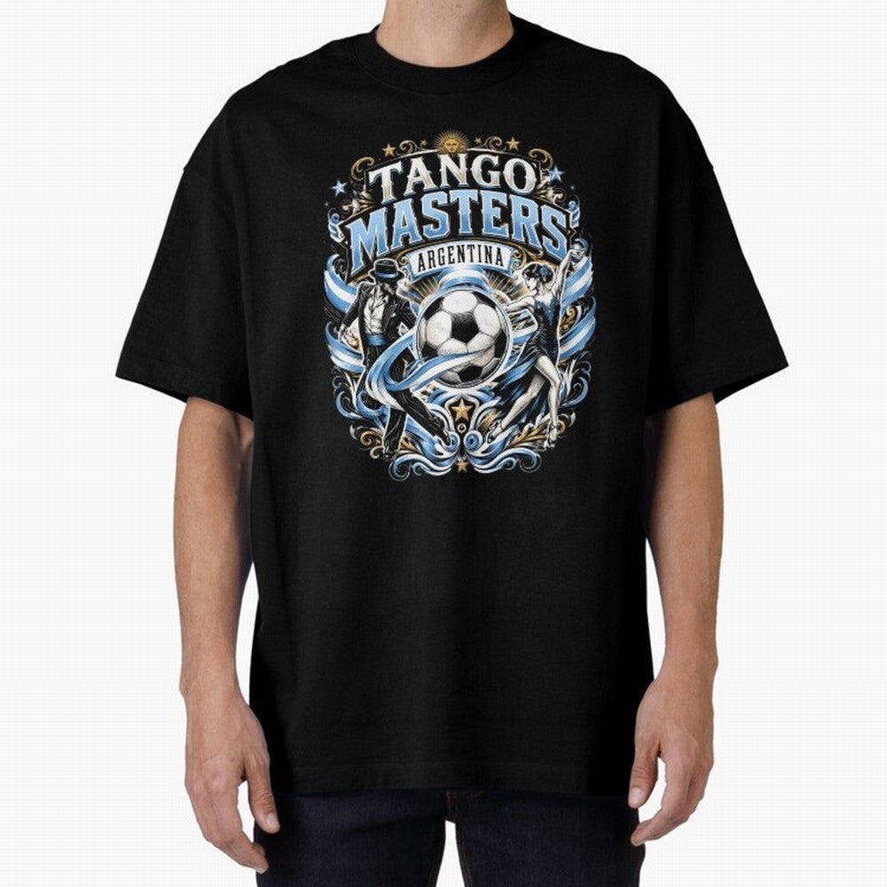 Tango Masters Argentina World Cup 2026 Oversized T-Shirt Carry the Colors and Pride of FIFA World Cup 2026 USA Canada Mexico for Fans of Cristiano Ronaldo, Haaland and CR7 and England, France and Netherlands, Bringing Football History, Final Match