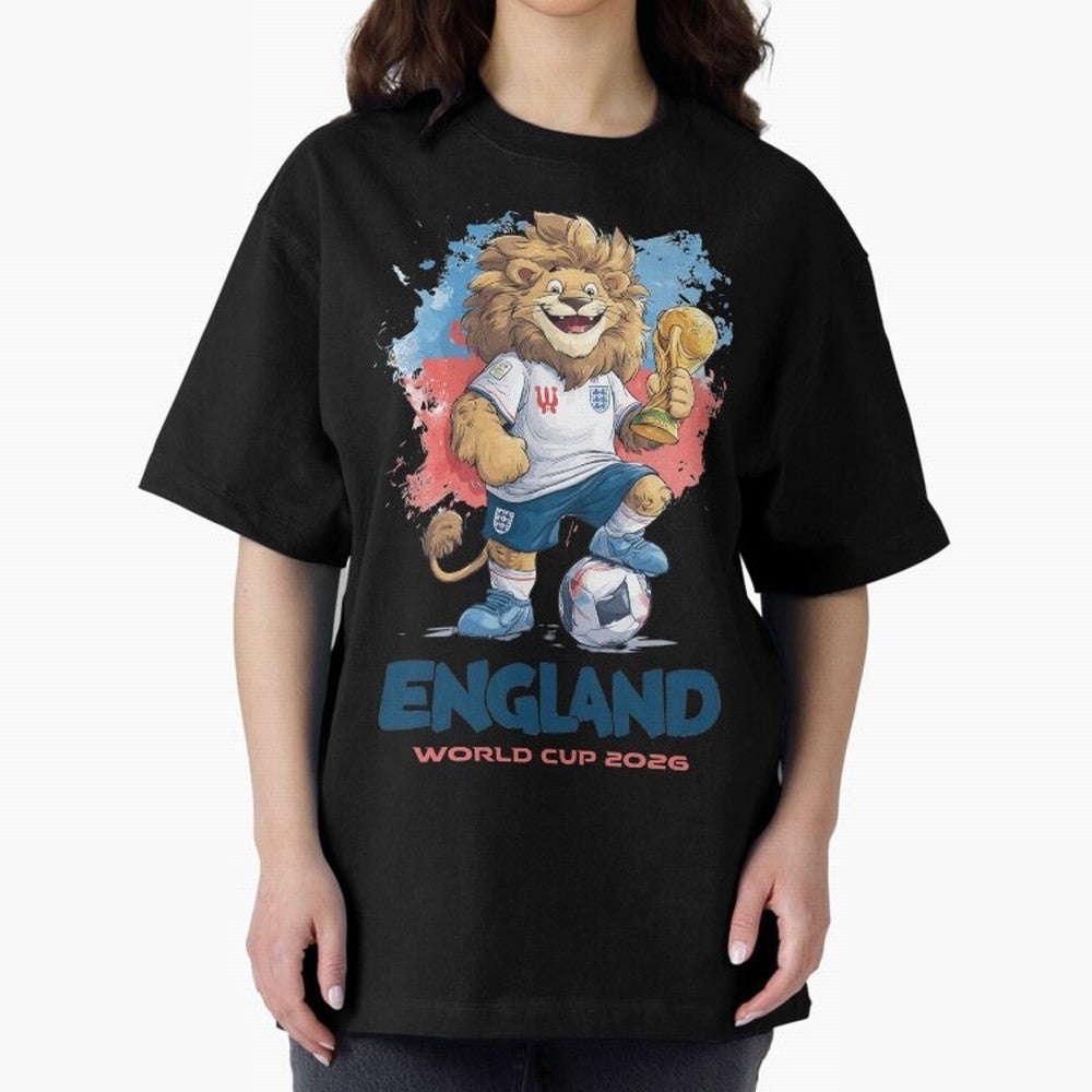England - World Cup 2026 Oversized T-Shirt Keep Football History Alive during Match Day Hype around FIFA World Cup 2026, Messi, CR7 and Mbappe, France and Portugal, Match Day Excitement, Supporter Culture, Golden Goals and Global Football Passion;