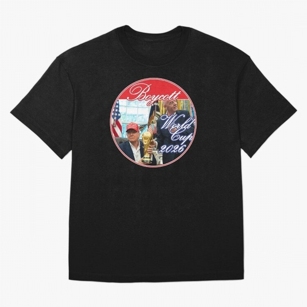 Boycott World Cup 2026 Oversized T-Shirt Enjoy FIFA World Cup 2026 Spirit, Highlighting Argentina, CR7 and Messi, Supporter Pride, Iconic Celebrations, Legendary Names and Global Match Day Energy; Ideal for Passionate Fans Who Love Underdog