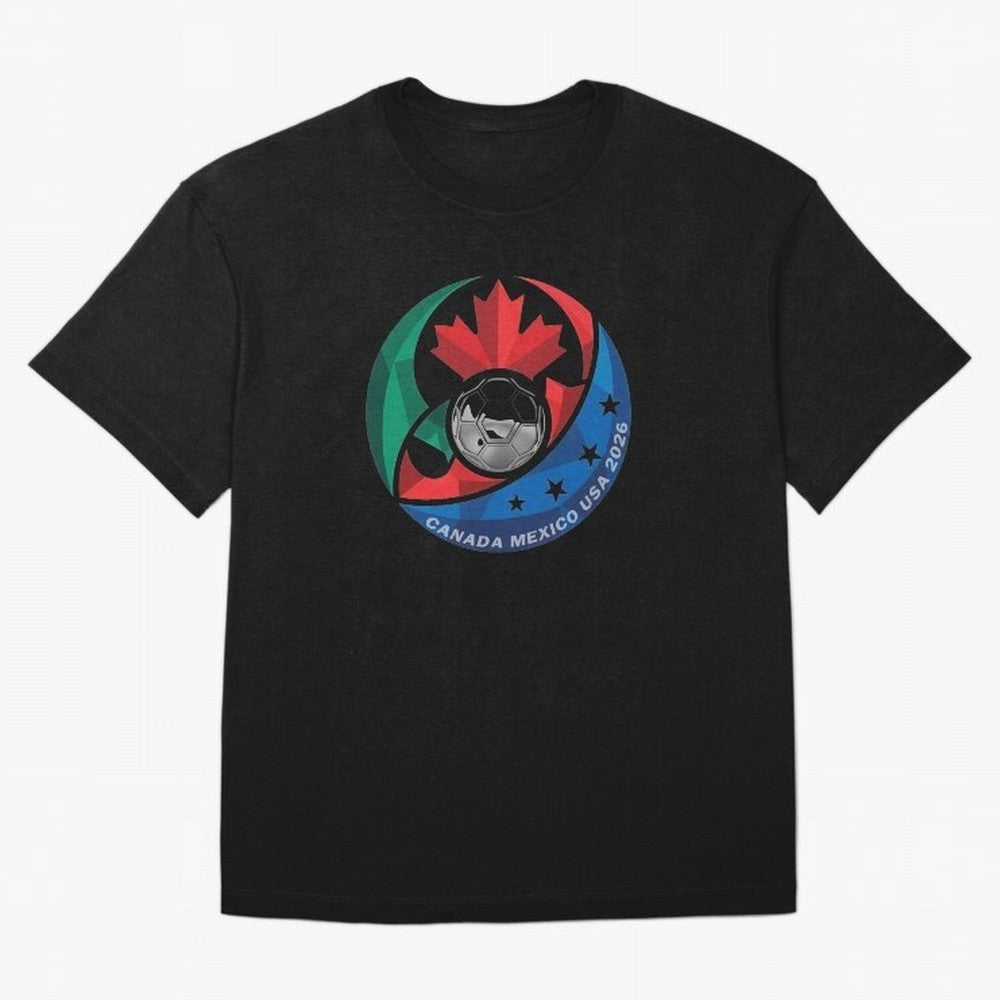 Canada Mexico USA 2026 Round Soccer Emblem Cup T-Shirt_83488590 Oversized T-Shirt Represent Fans Who Live for Global Football Passion for FIFA World Cup 2026 Group Stage, Filled with Cristiano Ronaldo, Haaland and CR7, Germany, Match Day