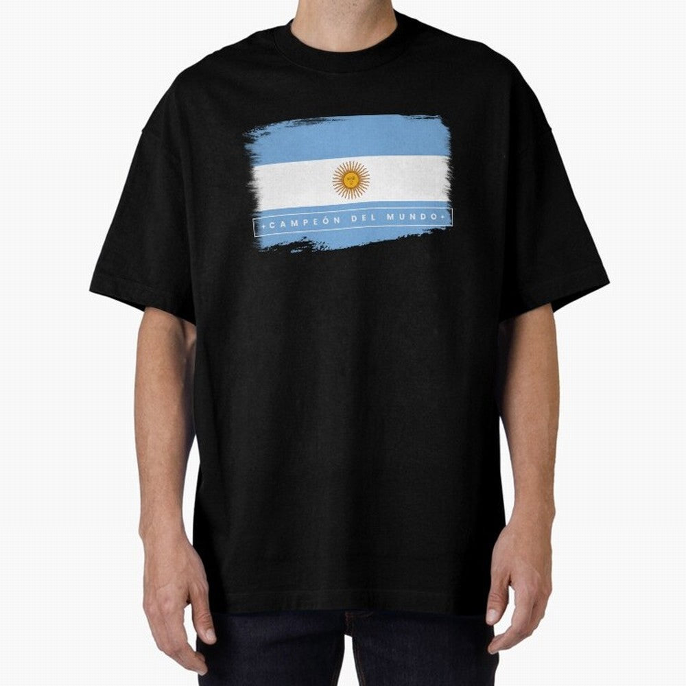 Argentina Campe¨®n del Mundo Oversized T-Shirt Back the Journey through FIFA World Cup 2026 Group Stage for Fans of Haaland and Mbappe and Spain, Bringing Champion Mindset, Group Stage Buzz, Knockout Tension and Passionate Fan Culture; Perfect for