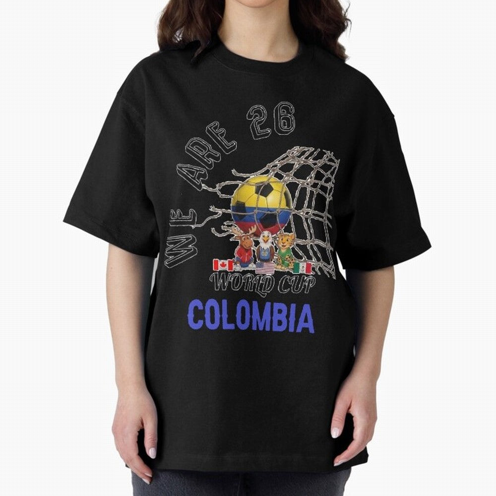 World cup 26 - Colombia Oversized T-Shirt Bring Supporter Culture to FIFA World Cup 2026 Group Stage for Fans of Haaland and Mbappe and England, Bringing Fan Favorite Moments, National Team Passion, Big Match Drama and Soccer History; Made for Die