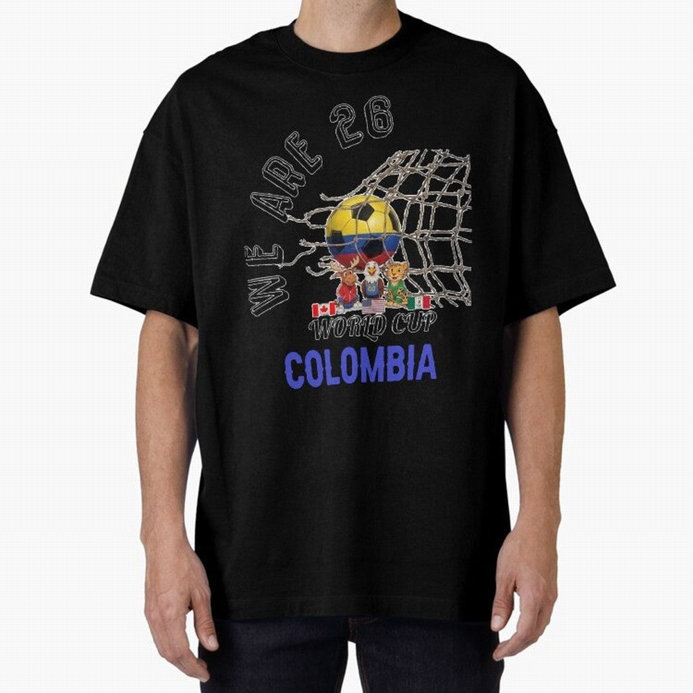 World cup 26 - Colombia Oversized T-Shirt Bring Supporter Culture to FIFA World Cup 2026 Group Stage for Fans of Haaland and Mbappe and England, Bringing Fan Favorite Moments, National Team Passion, Big Match Drama and Soccer History; Made for Die