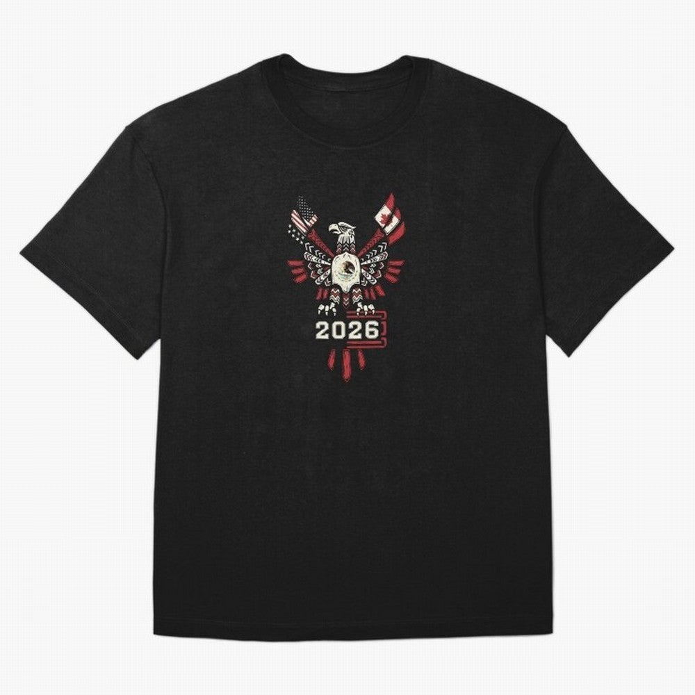 Rise of the North Eagle - Soccer Team Spirit 2026 T-Shirt_82784061 Oversized T-Shirt Make Game Day About FIFA World Cup 2026 Group Stage Centered on Mbappe and Neymar, Spain Energy, Football Passion, Legendary Performances, Festival Vibes and