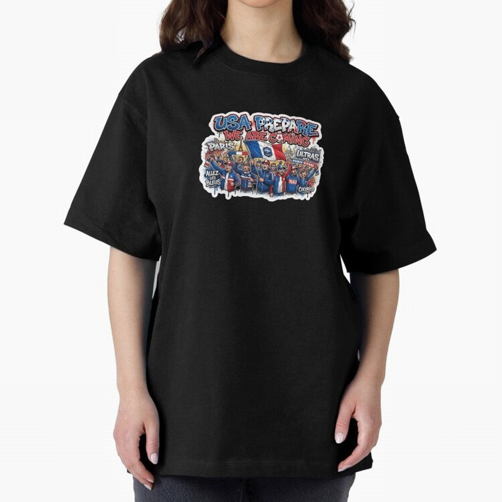 France Soccer Fans 2026 Sticker We Are Coming Oversized T-Shirt Back Your Heroes with the FIFA World Cup 2026 Group Stage Journey through Cristiano Ronaldo Highlights, France and Portugal Pride, Fan Favorite Moments, National Team Passion, Big