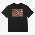 Elegant World Cup Stadiums Geometrical | Soccer Flags Mexico Canada USA Oversized T-Shirt Build Global Football Passion for FIFA World Cup 2026 Group Stage, Built around Messi and Cristiano Ronaldo, France, Champion Mindset, Group Stage Buzz,