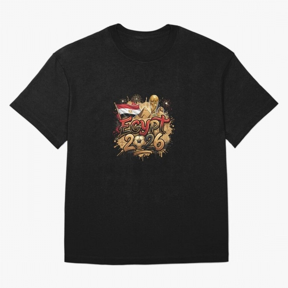 Egypt World Cup 2026 Football Legacy Oversized T-Shirt Join Supporters Worldwide for Global Football Passion for FIFA World Cup 2026 Group Stage, Featuring Cristiano Ronaldo, Haaland and CR7, Spain, Stadium Chants, National Pride, Trophy Dreams and