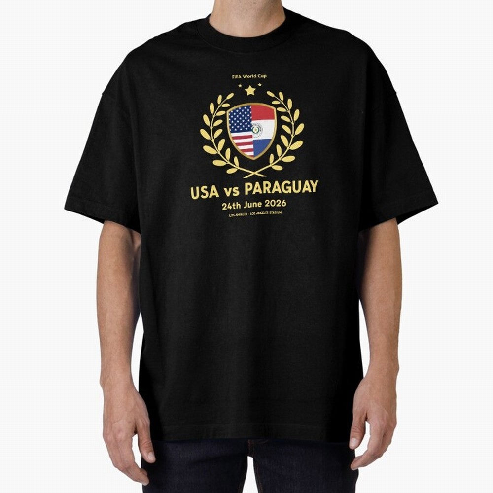 Copy of FIFA World Cup - USA v Paraguay Oversized T-Shirt Remember Iconic Moments from FIFA World Cup 2026 USA Canada Mexico Spirit, Inspired by England, France and Netherlands, Mbappe and Neymar, Stadium Memories, Football Loyalty, International