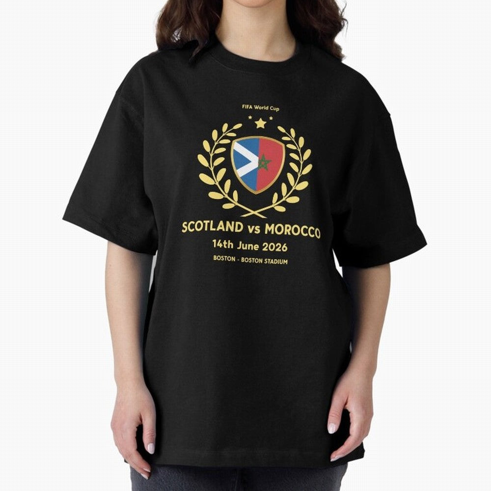FIFA World Cup - Scotland v Morocco Oversized T-Shirt Celebrate FIFA World Cup 2026 USA Canada Mexico for Fans of Mbappe and Neymar and France and Portugal, Bringing Football Passion, Legendary Performances, Festival Vibes and Supporter Community;