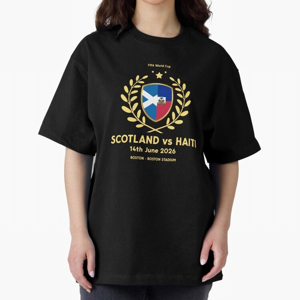 FIFA World Cup - Scotland v Haiti Oversized T-Shirt Celebrate Fan Culture around Match Day Hype around FIFA World Cup 2026 USA Canada Mexico, Messi and Cristiano Ronaldo, England, Global Supporter Spirit, Legendary Goals, National Colors and