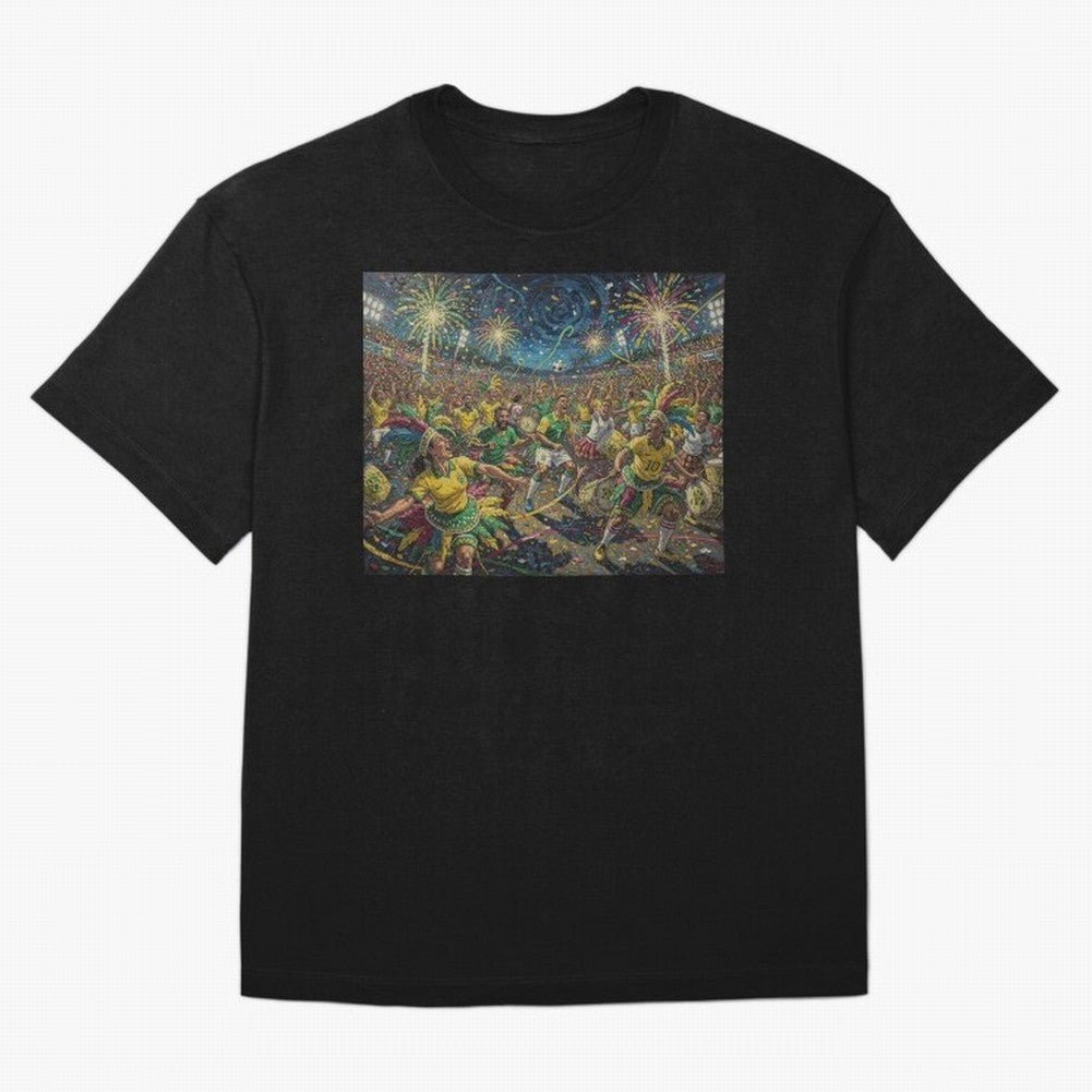 Celebration at Brazilian Football Match World Cup 2026 Vibes Oversized T-Shirt Show Your Tournament Heart for FIFA World Cup 2026 USA Canada Mexico for Fans of Mbappe and Spain and Netherlands, Bringing Game Day Rituals, Football Legends, Country