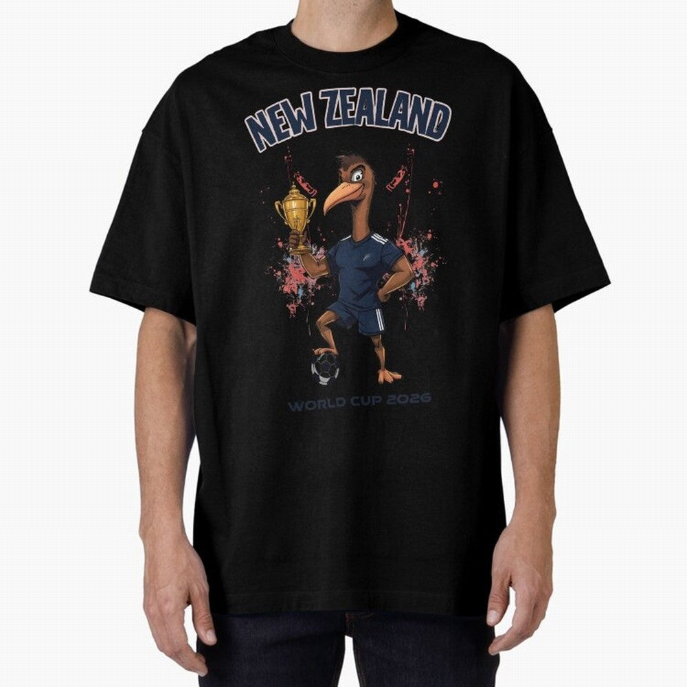 New Zealand - World Cup 2026 Oversized T-Shirt Bring a Champion Mindset to the FIFA World Cup 2026 USA Canada Mexico Journey through Messi, Neymar and Mbappe Highlights, Spain and Netherlands Pride, Fan Favorite Moments, National Team Passion, Big