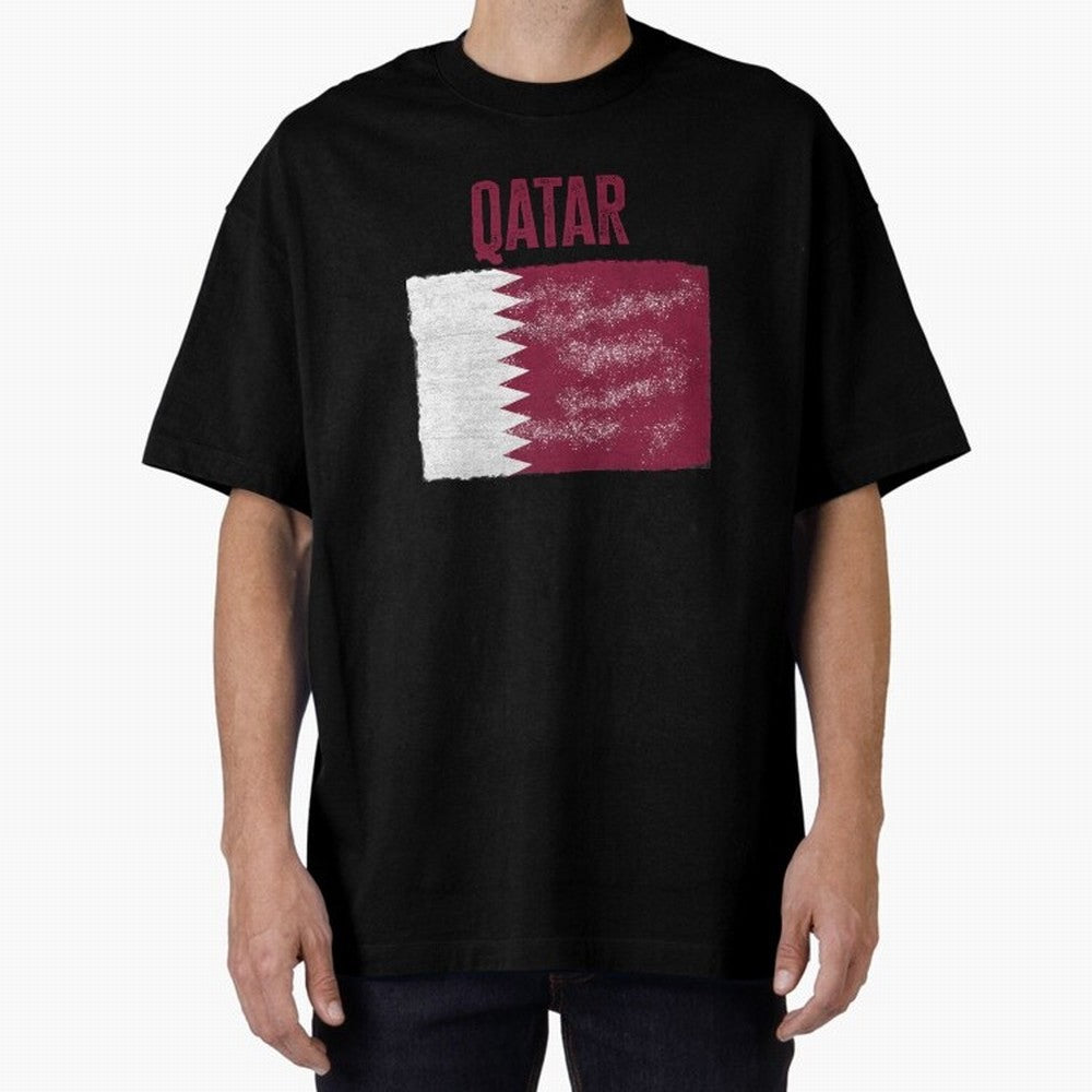 Qatar Oversized T-Shirt Bring FIFA World Cup 2026 USA Canada Mexico for Fans of CR7 and Messi and Argentina, Bringing Championship Spirit, Famous Goals, Roaring Crowds and International Football Unity; Created for Match Day Parties, Soccer Gifts,