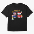 Group?D?¨C?World?Cup?2026?Flags Oversized T-Shirt Stand with FIFA World Cup 2026 Spirit, Highlighting Spain, Haaland and Mbappe, Fan Favorite Moments, National Team Passion, Big Match Drama and Soccer History; Ideal for Football Dads, Football
