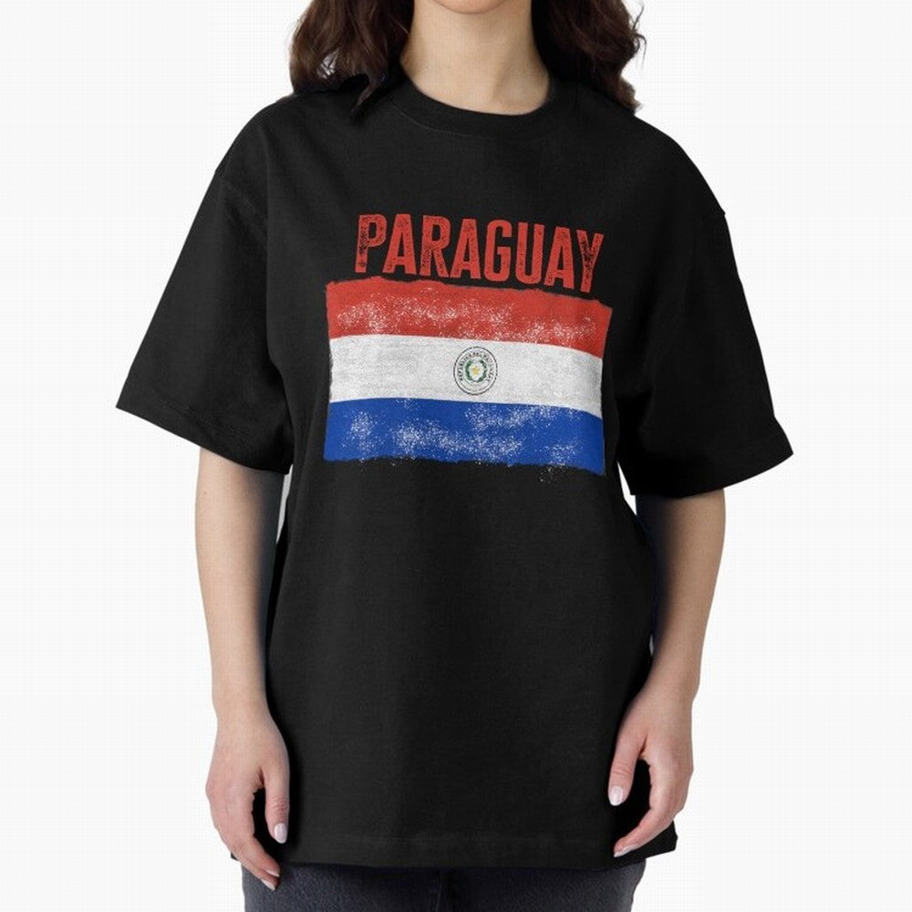 Paraguay Oversized T-Shirt Keep the Legacy of FIFA World Cup 2026 Built around Messi and Cristiano Ronaldo, Portugal, Spain and Germany Energy, Goal Celebration Energy, Supporter Heritage, Football Icons and Worldwide Tournament Joy; Ideal for