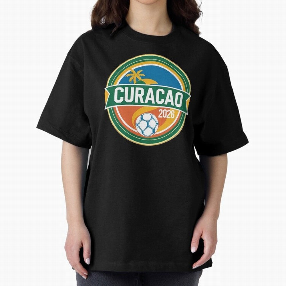 Curacao WC 2026 Oversized T-Shirt Bring World Football Passion into FIFA World Cup 2026 Spirit, Connected to Germany, Mbappe, Fan Favorite Moments, National Team Passion, Big Match Drama and Soccer History; Created for Match Day Parties, Soccer