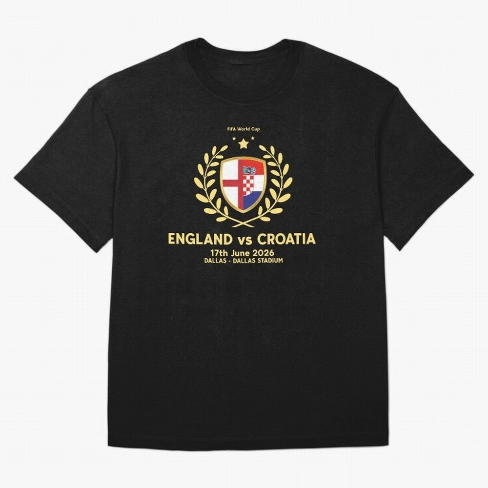 FIFA World Cup - England v Croatia Oversized T-Shirt Represent the FIFA World Cup 2026 Group Stage Journey through Messi, Neymar and Mbappe Highlights, Spain and Netherlands Pride, Worldwide Fan Energy, Dramatic Goals, Stadium Lights and