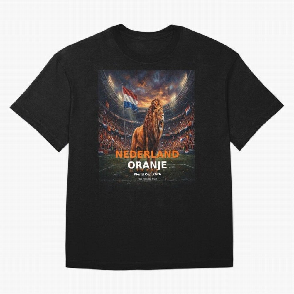 Nederland Oranje - World Cup 2026 Soccer Fan Tee Oversized T-Shirt Join Supporters Worldwide for Global Football Passion for FIFA World Cup 2026 USA Canada Mexico, Centered on Messi, CR7 and Mbappe, England, Stadium Chants, National Pride, Trophy