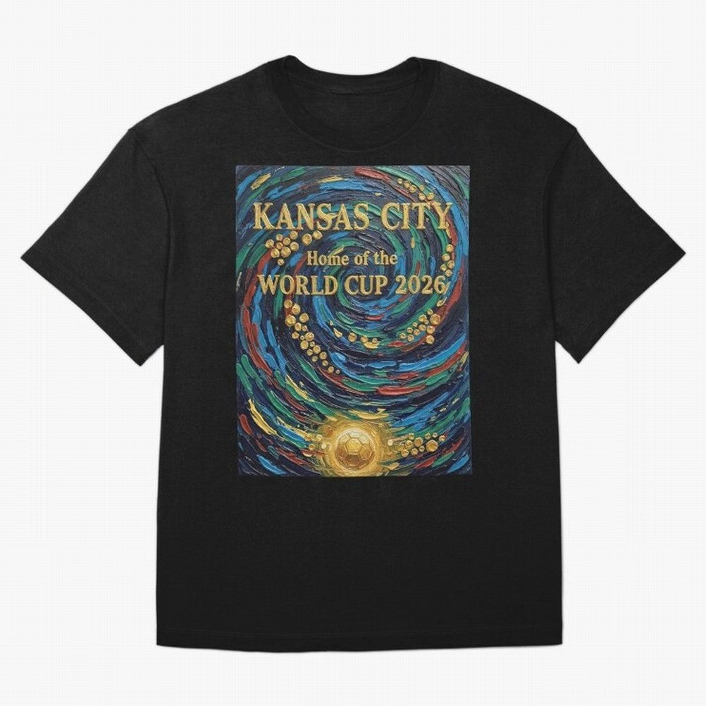 Kansas City Home of the World Cup 2026 Soccer Fan ¡ª Moody Jewel Art Print Oversized T-Shirt Enjoy the Biggest Football Party of FIFA World Cup 2026 Highlighting Mbappe, Brazil Energy, Goal Celebration Energy, Supporter Heritage, Football Icons and