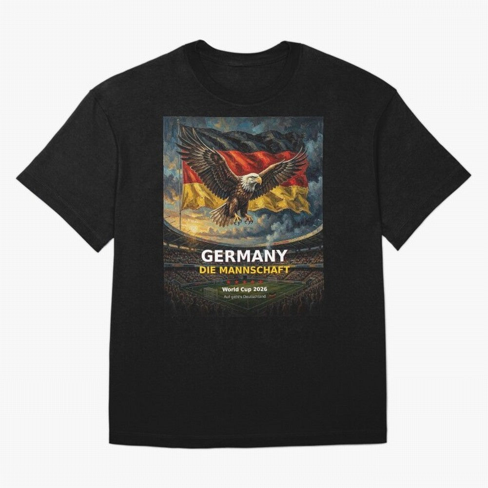 Germany Die Mannschaft - World Cup 2026 Soccer Fan Tee Oversized T-Shirt Celebrate Rivalries and Pride in FIFA World Cup 2026 Group Stage for Fans of Messi and Cristiano Ronaldo and England, Bringing Global Supporter Spirit, Legendary Goals,
