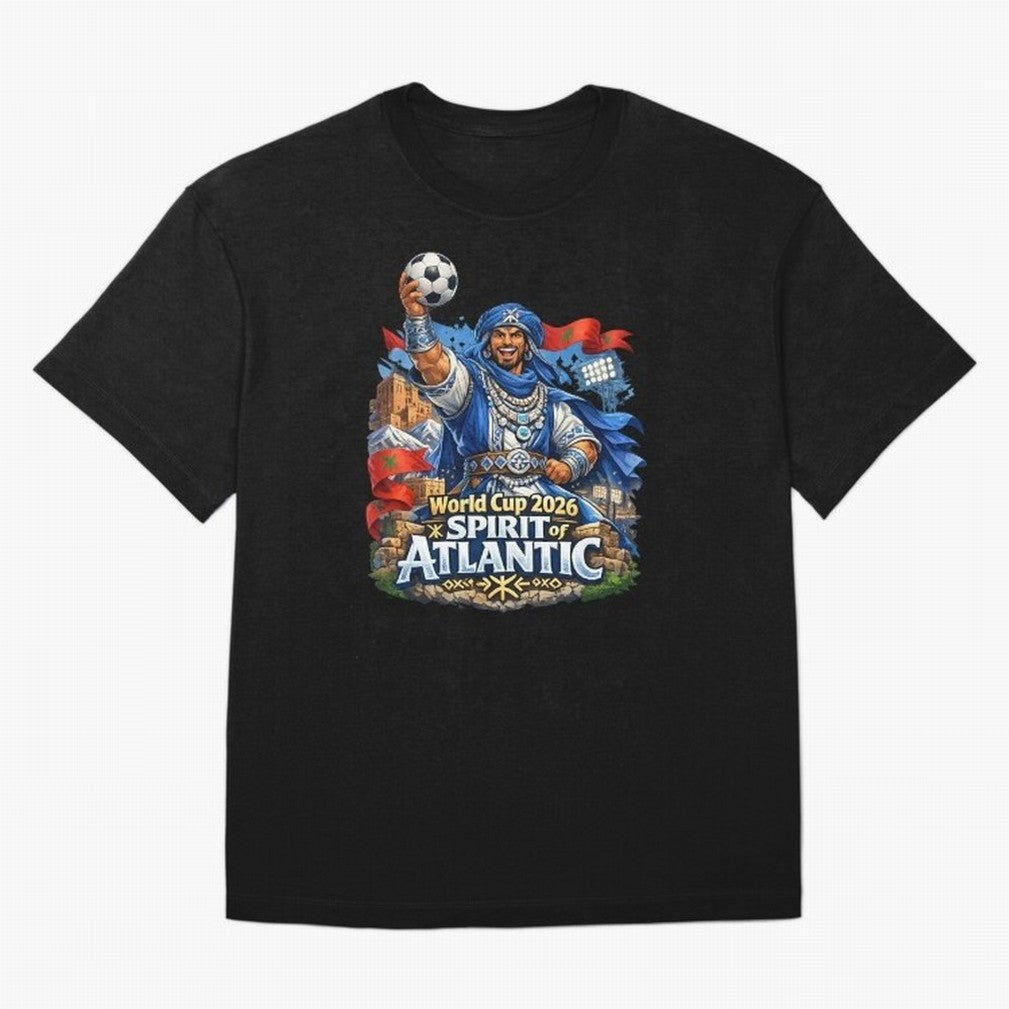 Moroccan World Cup 2026 Spirit of Atlantic Oversized T-Shirt Make Every Match About FIFA World Cup 2026 Group Stage for Fans of Messi, CR7 and Mbappe and Netherlands, Bringing Stadium Chants, National Pride, Trophy Dreams and Unforgettable Football